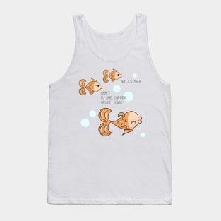 Fish doing yoga comic draw Tank Top